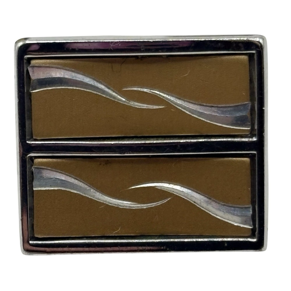 Anson Cufflinks Neck Tie Clip Set VTG Two Tone Wave Design Tux Shirt Dress Suit - Picture 3 of 11